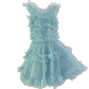 Popatu blue tulle dress girls youth size s Easter